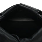 Lambskin Rose Clutch Black