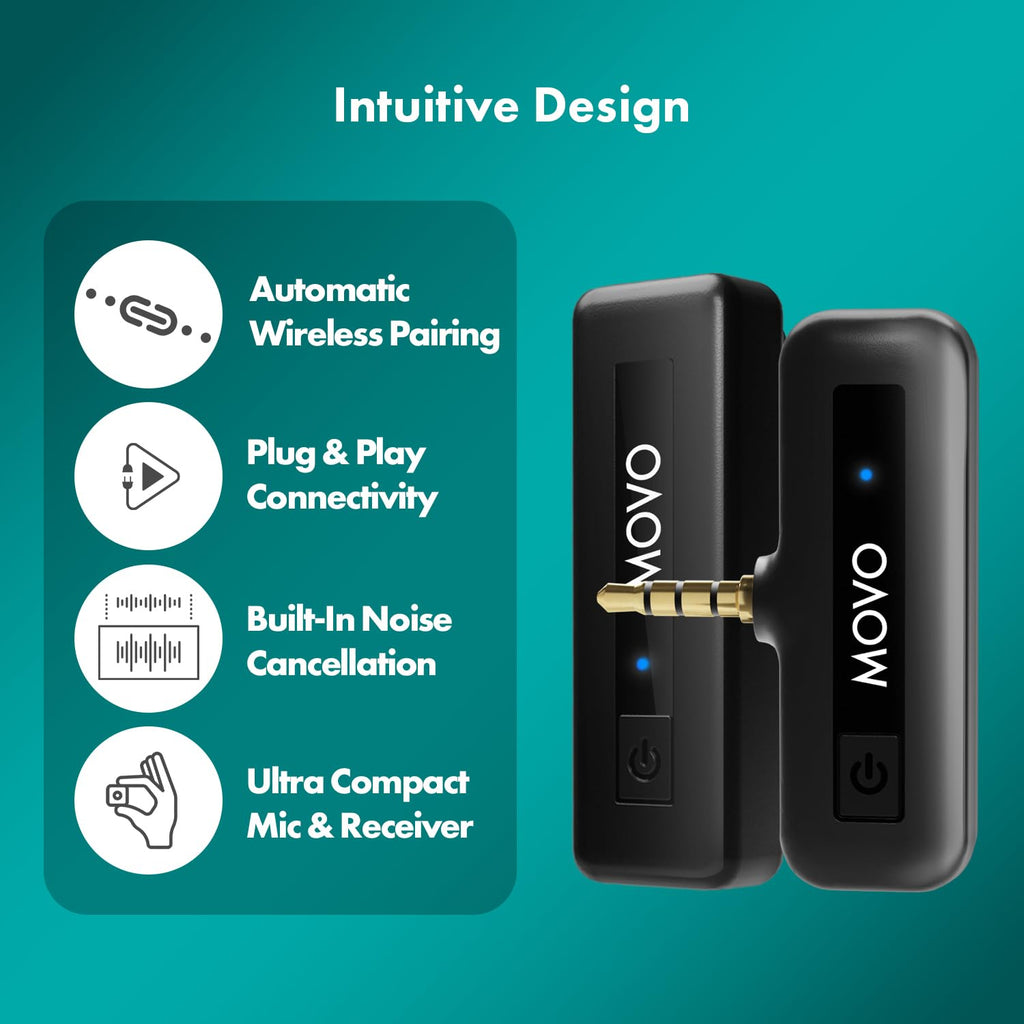 Movo Wireless Mini 2.4GHz Wireless Lav Microphone
