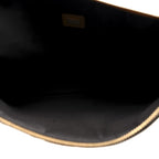 Vitello King Logo Embossed Large Flat Pouch Miele Scuro