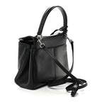 Natural Smooth Calfskin Mini Rodeo Top Handle Handbag Black
