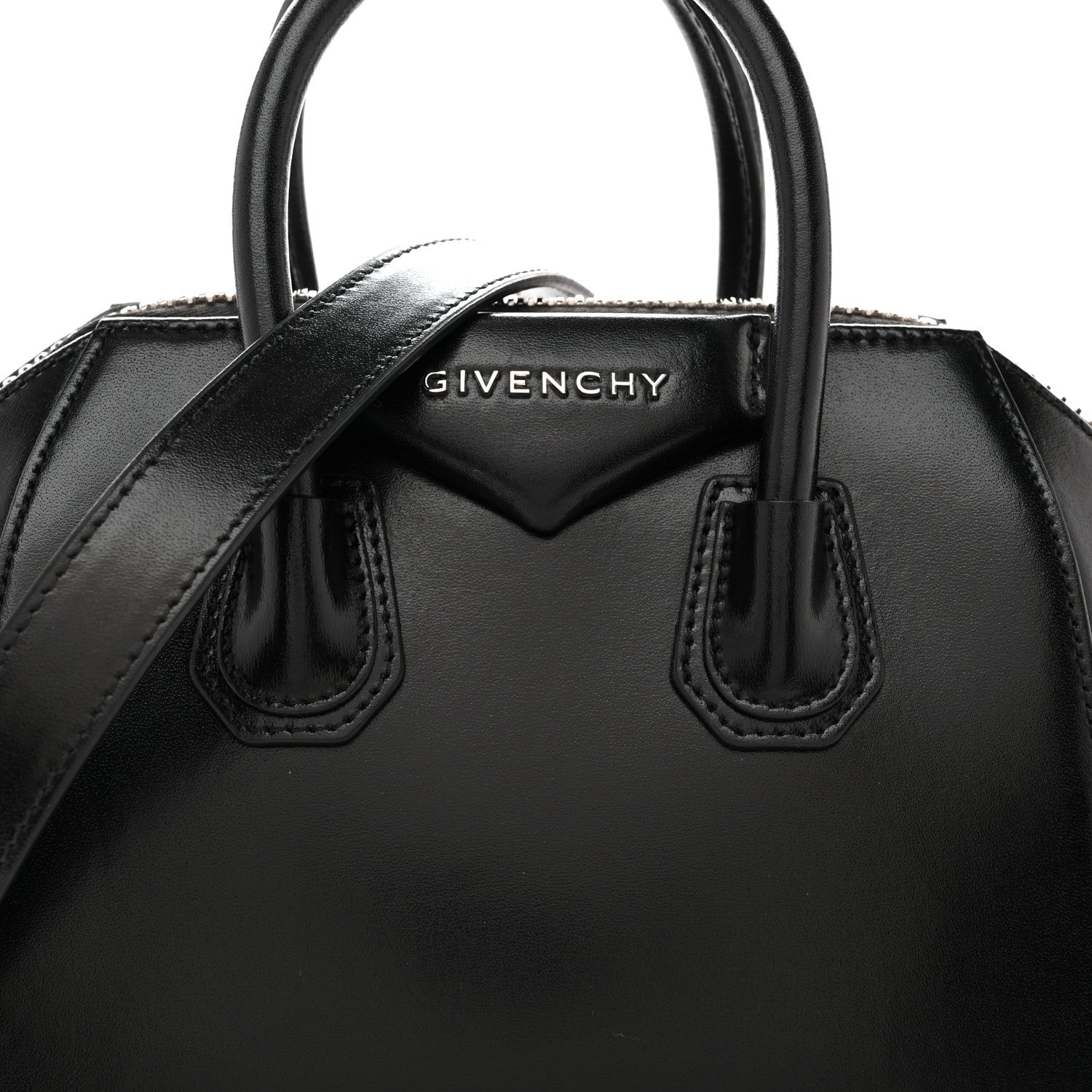 Shiny Lord Calfskin Mini Antigona Black