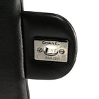 Lambskin Quilted Clutch With Chain Flap Black