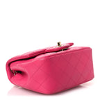 Lambskin Quilted Mini Square Flap Pink