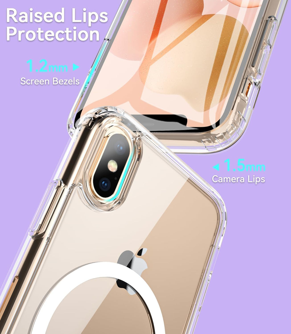 Entronix Bundle Compatible with iPhone XS Max - [Magnetic] Clear Case & 2 Clear Screen Protectors