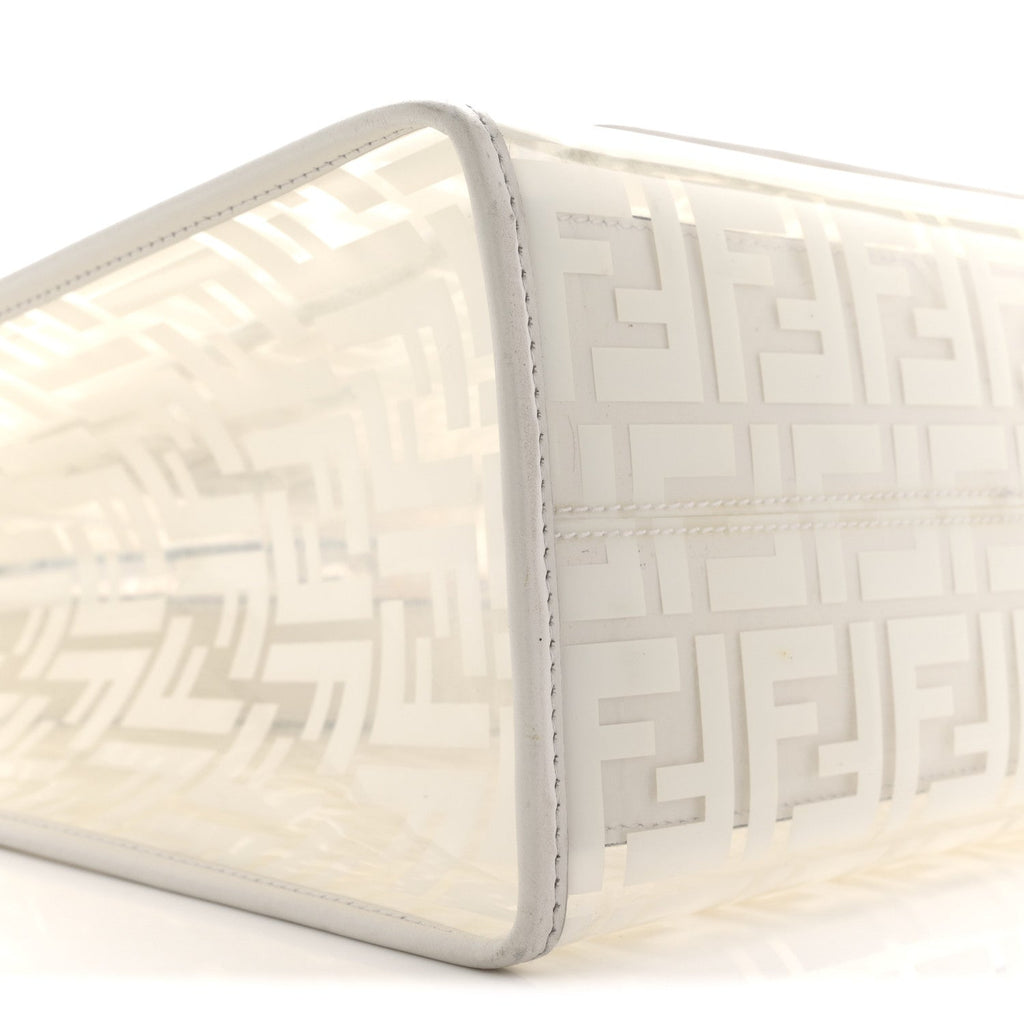 TPU FF Vitello Century Plexiglass Medium Runaway Shopper Tote White