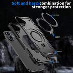 Entronix [Magnetic] Case Compatible with iPhone 16 Plus - Rugged Armor Gripstand
