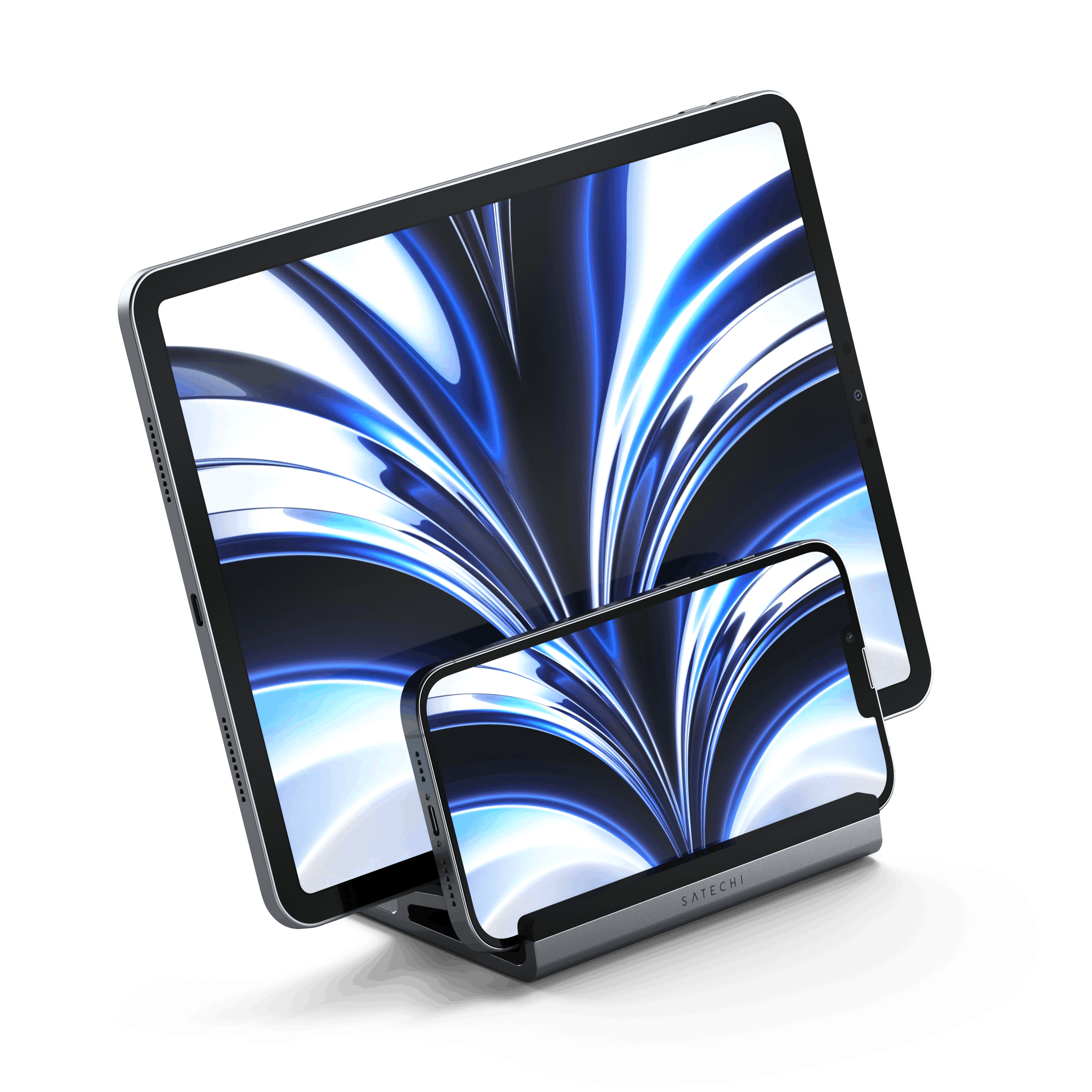 Vertikaler Laptopständer für zwei Laptops