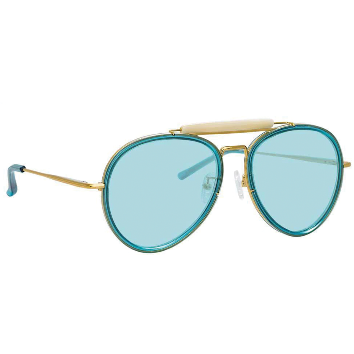 Dries Van Noten Ladies Aviator Blue Sunglasses