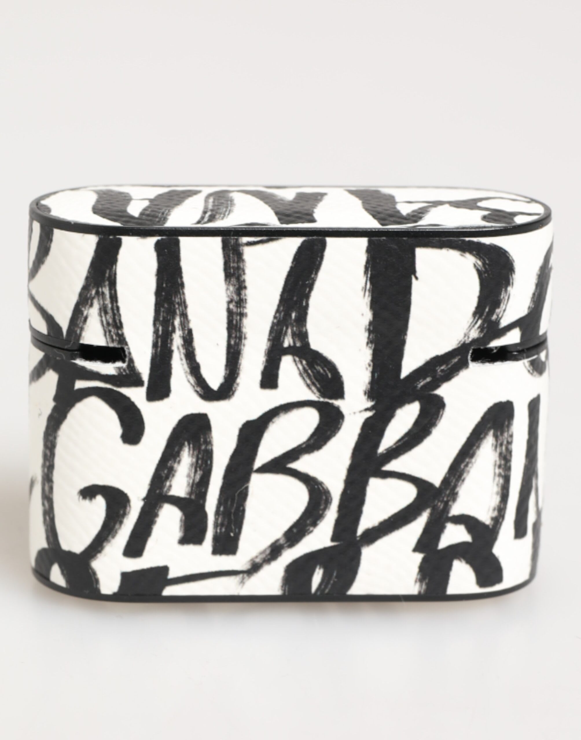 Dolce & Gabbana  Leather Monogram Print Logo Holder Airpods Case