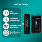 Movo WMX-2-C Wireless Microphone for USB-C Devices