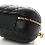 Lambskin Quilted CC Bubble Vanity Case With Chain Black