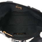 Canvas Printed Deer Coco Mini Single Flap White Black