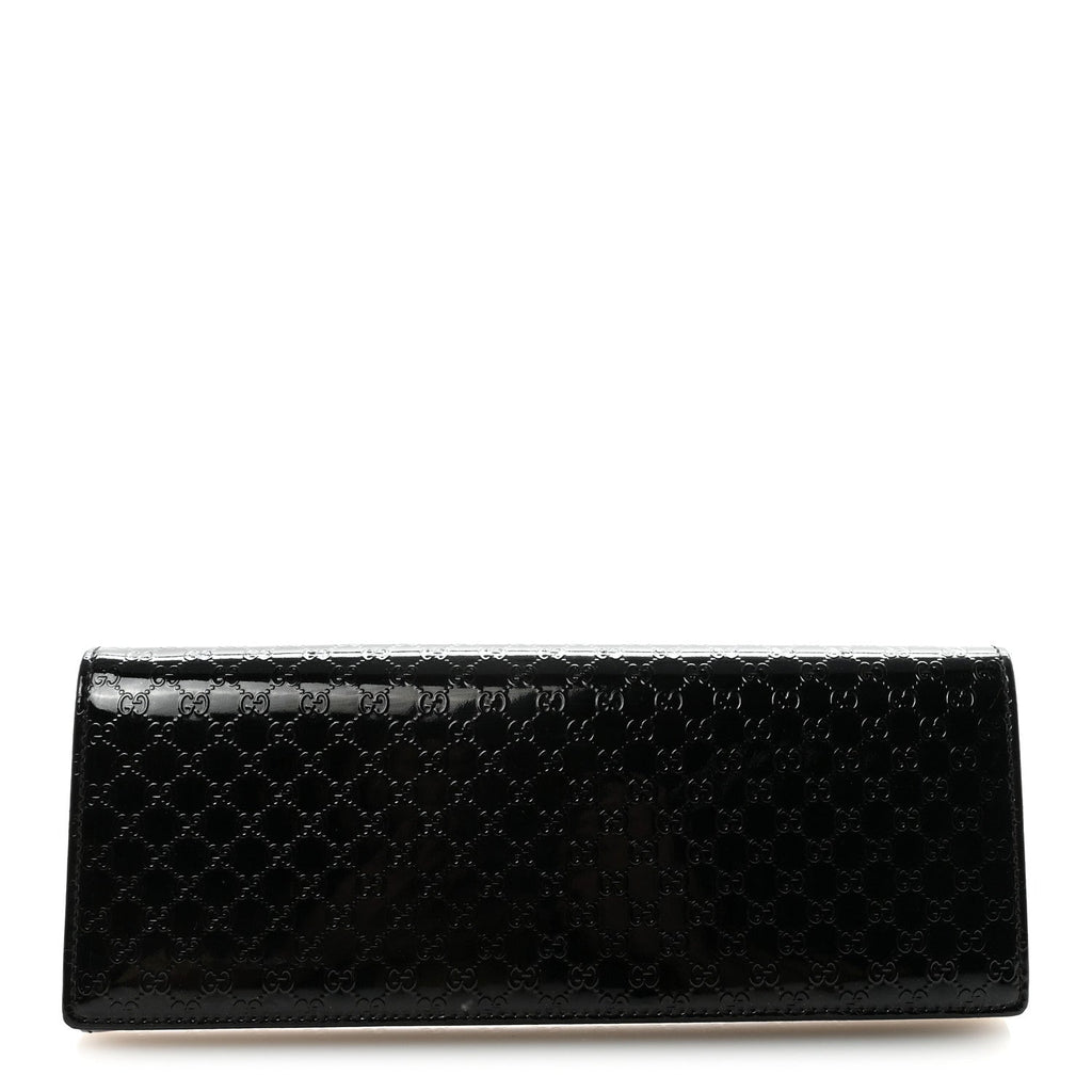 Patent Microguccissima Small Broadway Clutch Black
