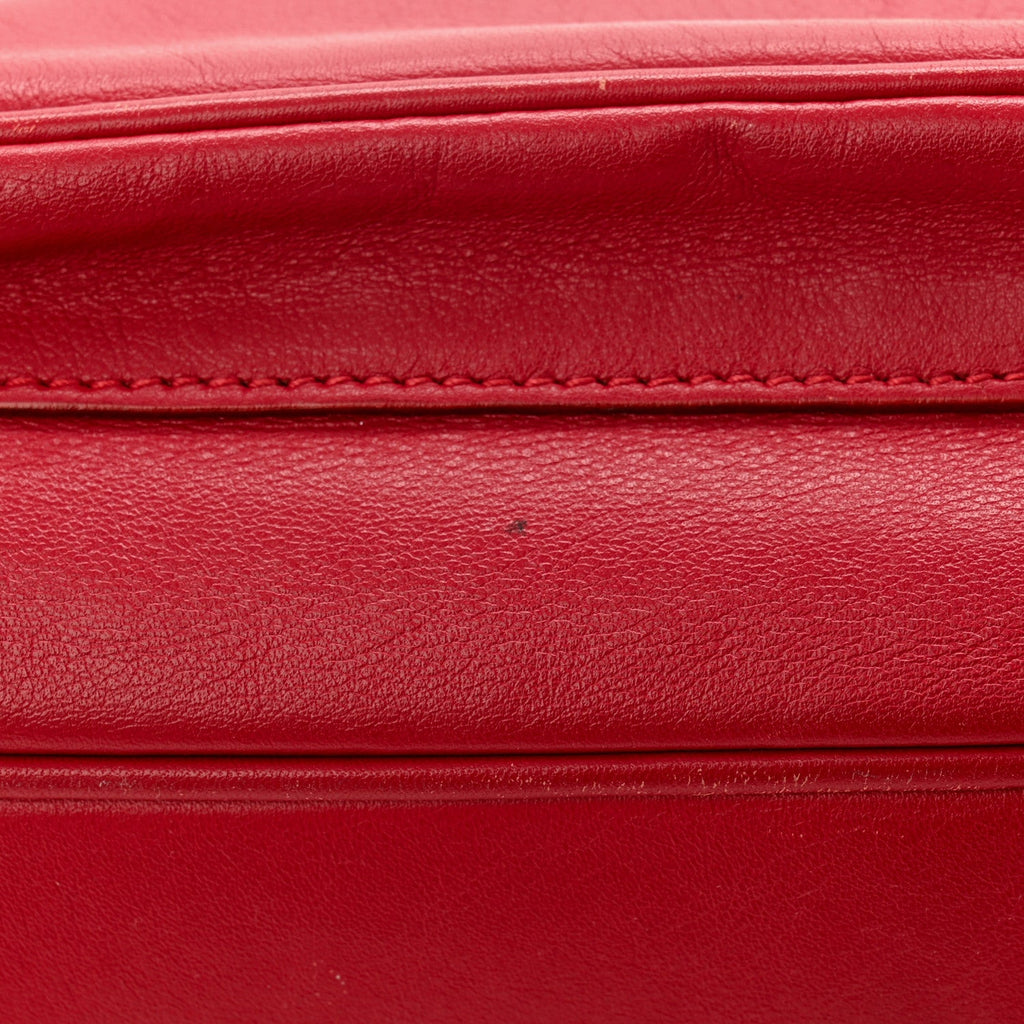 Calfskin Gancini Chain Shoulder Bag Red
