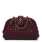 Nappa Intrecciato Small The Lauren 1980 Clutch With Chain Barolo