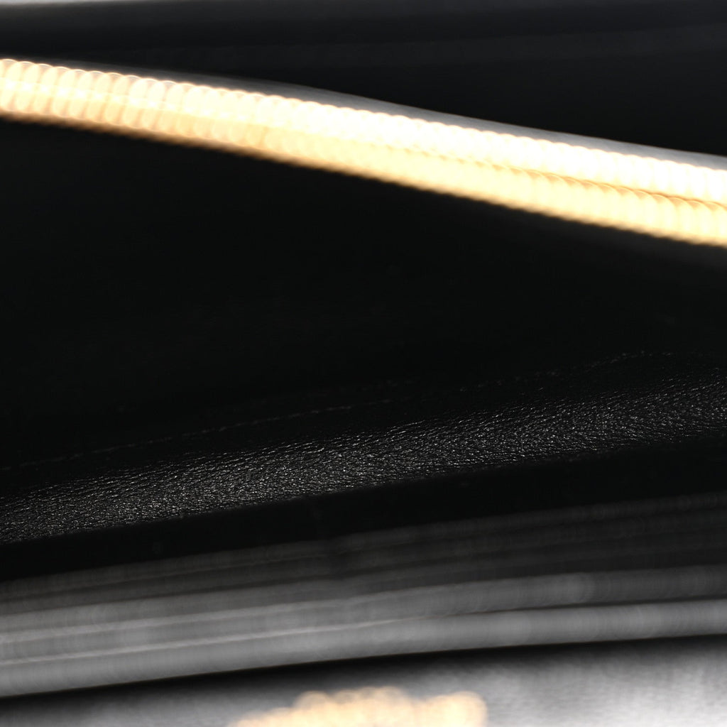 Grain De Poudre Matelasse Chevron Monogram Chain Wallet Black