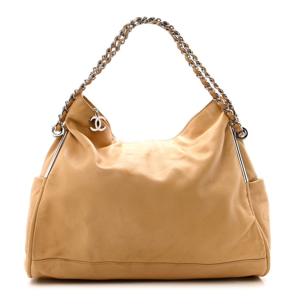 Lambskin Large Ultimate Soft Tote Beige