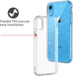 Entronix Case Compatible with iPhone XR - [Hard Back] Glitter Clear