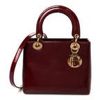 Patent Diorissimo Medium Lady Dior Burgundy Red