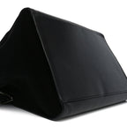 Drummed Calfskin Suede Double Zip Trapeze Black