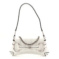 Nappa Vertical Matelasse Small Maxi Horsebit Chain Shoulder Bag Great White