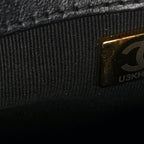 Shiny Lambskin Quilted Half Mini Flap Black Beige