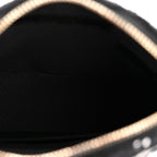 Tweed Quilted Mini Clutch With Chain Black White
