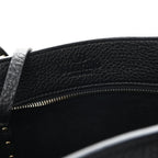 Grained Calfskin North South Rockstud Tote Black