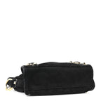 Baby Daim Suede Gold Metallic Edge Hardware Mini City Black
