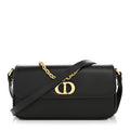 Box Calfskin 30 Montaigne Avenue East West Mini Bag Black
