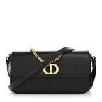 Box Calfskin 30 Montaigne Avenue East West Mini Bag Black