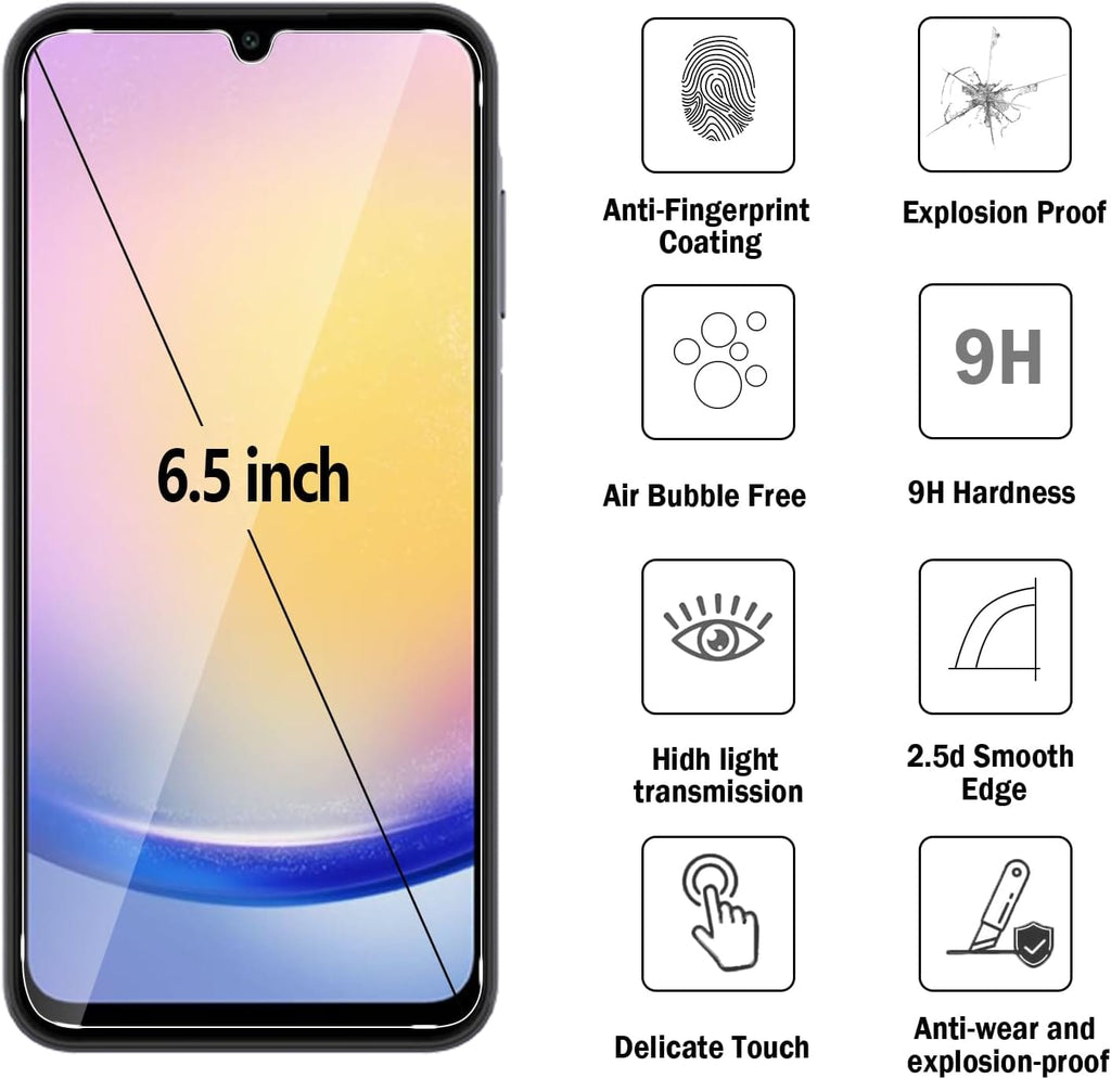 SAHARA - ZeroDamage Ultra Strong Tempered Glass Screen Protector (2-Pack) - Samsung Galaxy A25 5G