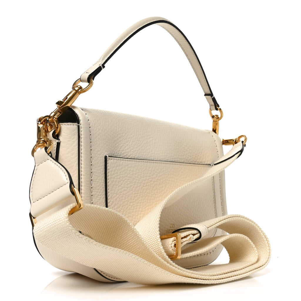 Soft Grainy Calfskin Alltime Shoulder Bag White
