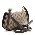 GG Supreme Monogram Textured Dollar Calfskin Mini Blondie Chain Shoulder Flap Bag Beige Ebony New Acero