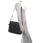 Calfskin Zip Around Briefcase Black