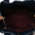 Iridescent Calfskin Quilted Large In The Mix Tote Navy