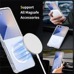Entronix [Magnetic] Case Compatible with Galaxy Z Flip 7 - [Hard Back] Slim Clear