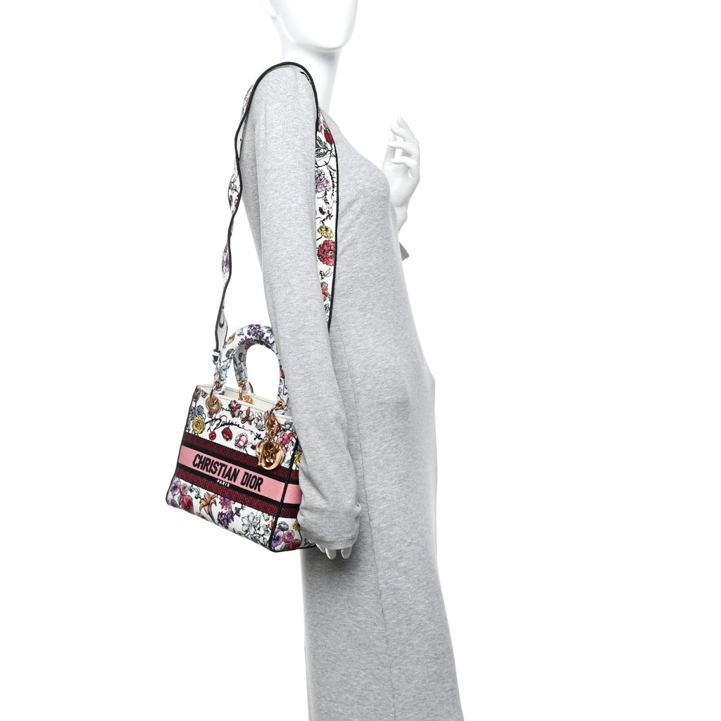 Canvas Florilegio Embroidered Medium Lady D-Lite White Multicolor