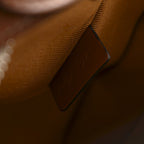 Canvas Calfskin Ava Triomphe Shoulder Bag White