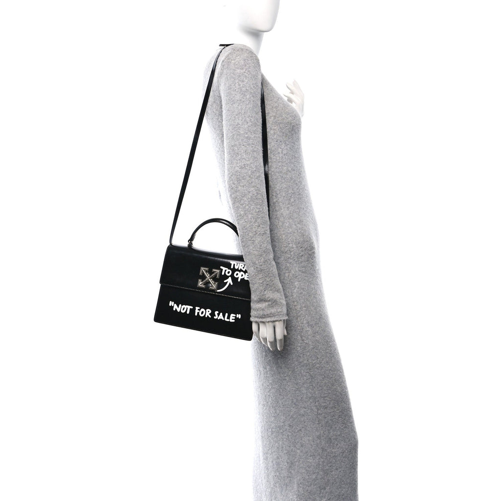 Calfskin Jitney 2.8 Not For Sale Top Handle Bag Black White