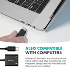 Movo USBC-AC2 TRS Mic. to USB-C Stereo Audio Sound Card