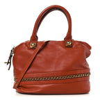 Calfskin Kira Convertible Bowler Bag Brick Red