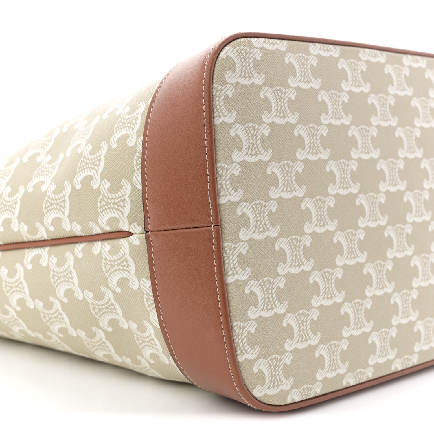Triomphe Canvas Calfskin Medium Cabas Bag Grege