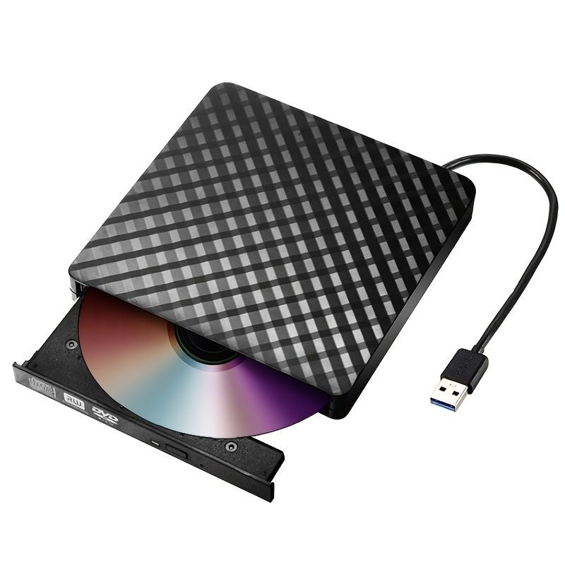 External CD DVD +/-RW Drive USB 3.0 Type-C; Ultra Slim Portable Aluminum DVD CD ROM Optical Drive Burner Reader Writer For MacBook Pro/ Air; IMac; Windows 11/10/8/7 Laptop PC