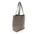 Grained Calfskin Medium Puzzle Fold Tote Taupe