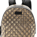 GG Supreme Monogram Bees Print Small Day Backpack Beige Oro Black