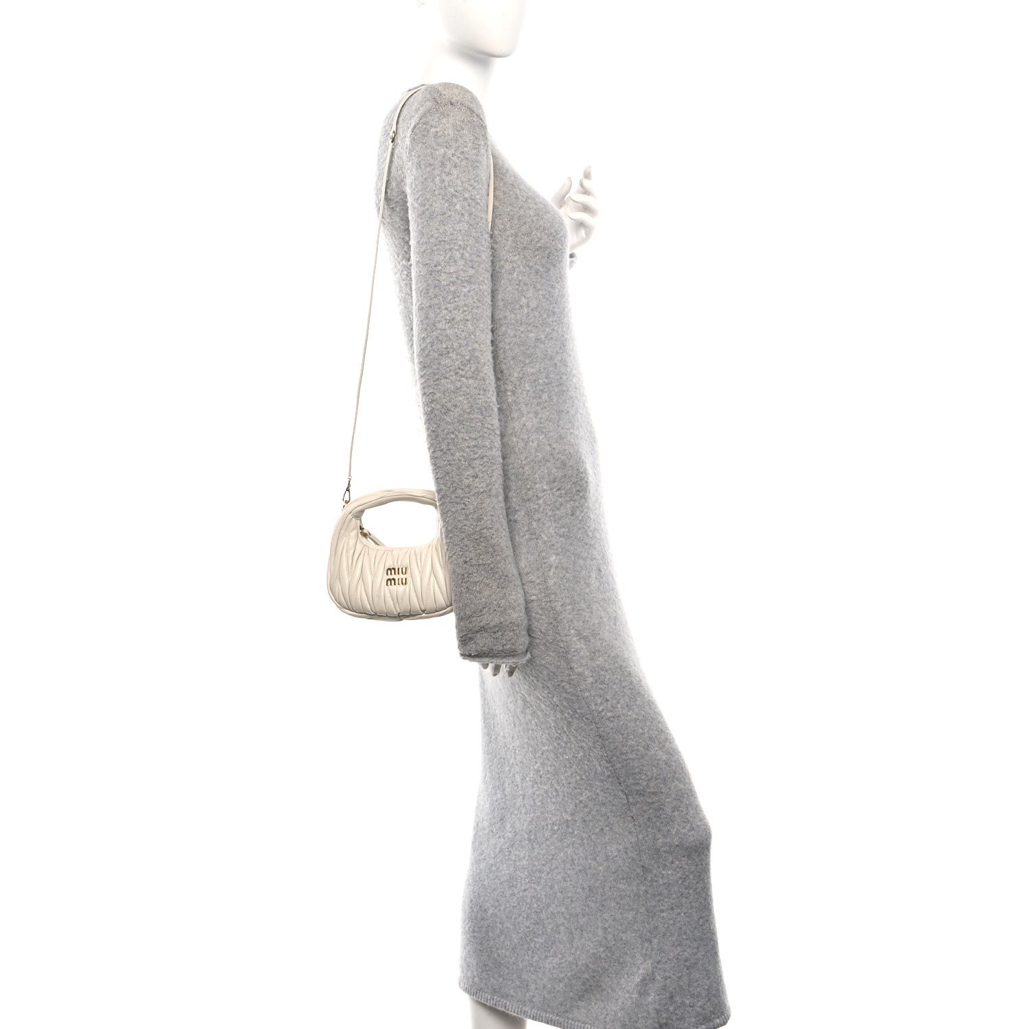 Nappa Matelasse Mini Wander Hobo White