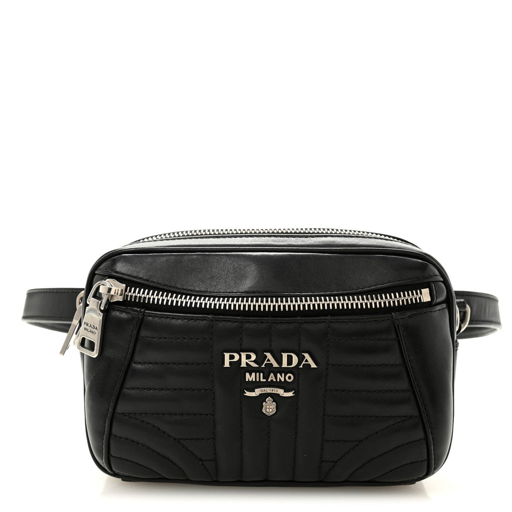 Soft Calfskin Impunture Diagramme Belt Bag Black