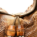 Snakeskin Large Indy Top Handle Hobo Gold