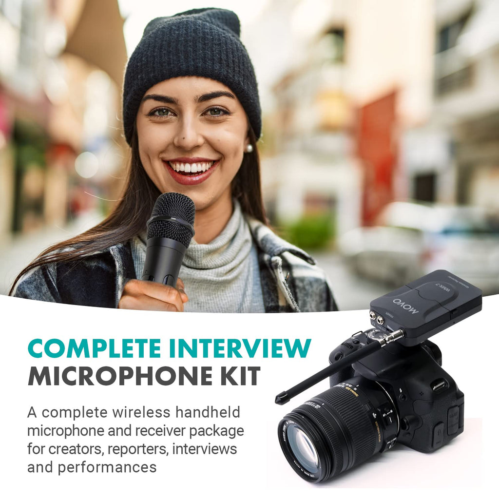 Movo WMX-7-TH-RX VHF Handheld Wireless Microphone System for Cameras